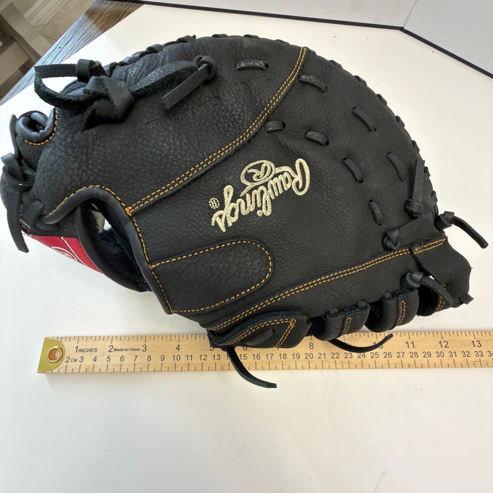 Rawlings RFBMB Black Leather Baseball Glove Right Hand Throw 12.5 Inch H-Web